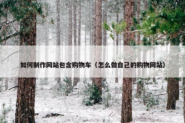 如何制作网站包含购物车(怎么做自己的购物网站)