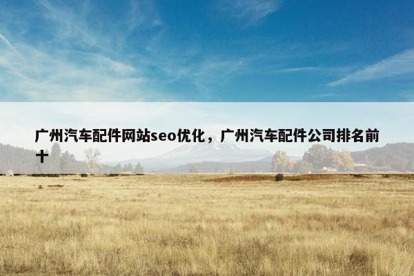 广州汽车配件网站seo优化,广州汽车配件公司排名前十