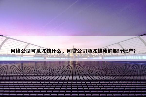 网络公司可以冻结什么,网贷公司能冻结我的银行账户?