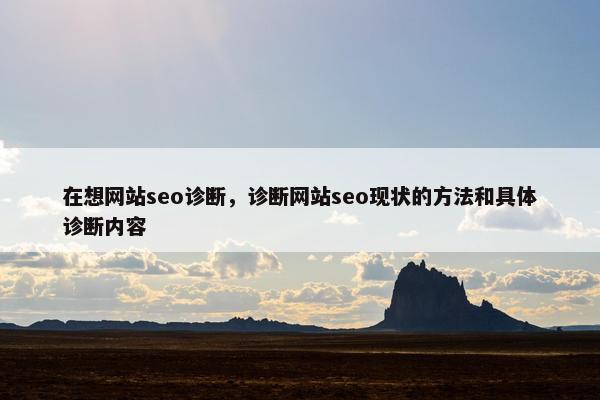 在想网站seo诊断，诊断网站seo现状的方法和具体诊断内容
