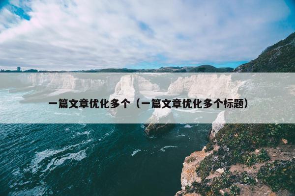 一篇文章优化多个（一篇文章优化多个标题）