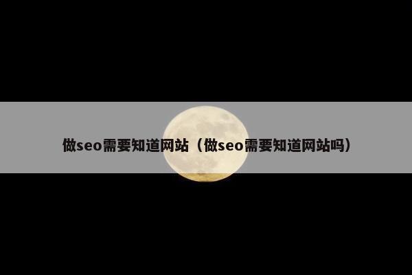 做seo需要知道网站（做seo需要知道网站吗）