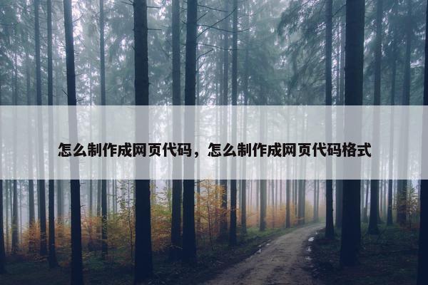 怎么制作成网页代码，怎么制作成网页代码格式