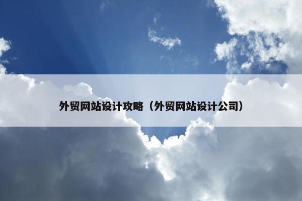 外贸网站设计攻略（外贸网站设计公司）