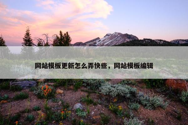 网站模板更新怎么弄快些，网站模板编辑