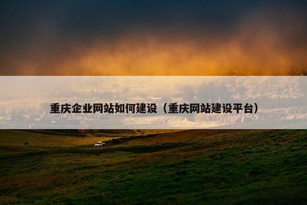 重庆企业网站如何建设（重庆网站建设平台）