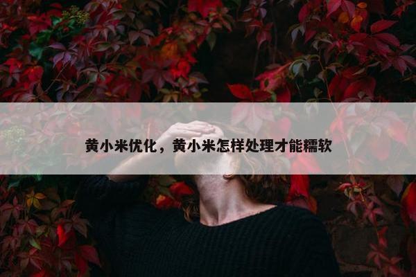 黄小米优化，黄小米怎样处理才能糯软
