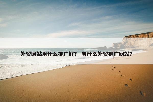 外贸网站用什么推广好？ 有什么外贸推广网站？