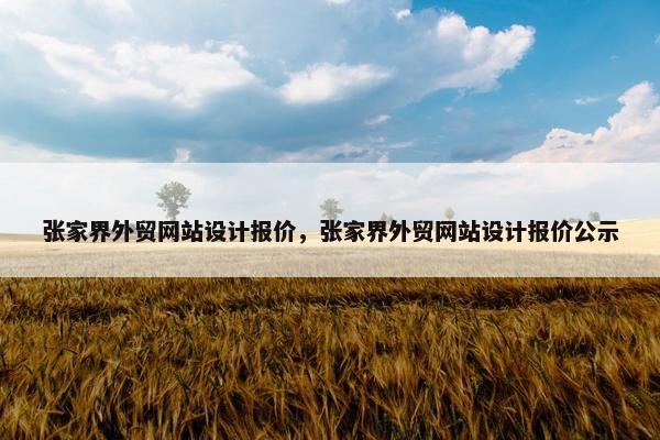 张家界外贸网站设计报价，张家界外贸网站设计报价公示