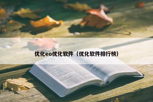 优化eo优化软件（优化软件排行榜）
