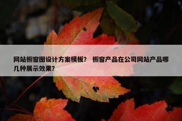 网站橱窗图设计方案模板？ 橱窗产品在公司网站产品哪几种展示效果？