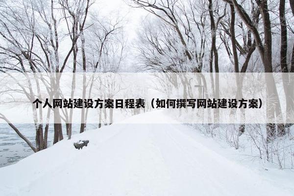 个人网站建设方案日程表（如何撰写网站建设方案）