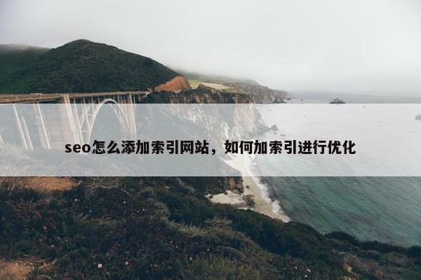 seo怎么添加索引网站，如何加索引进行优化