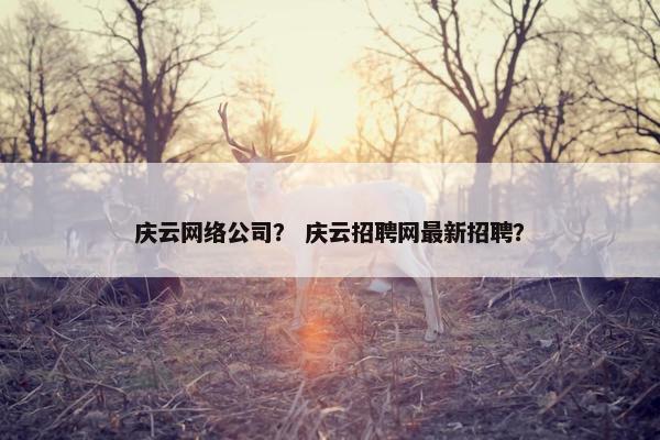 庆云网络公司？ 庆云招聘网最新招聘？