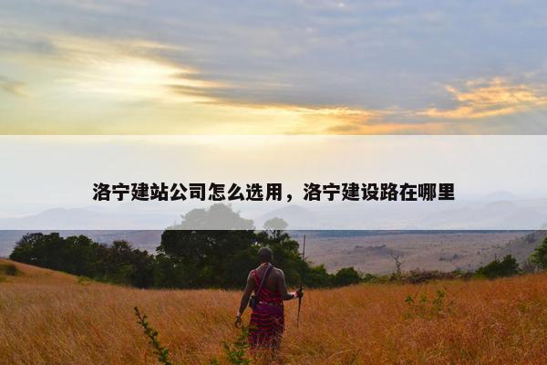 洛宁建站公司怎么选用，洛宁建设路在哪里