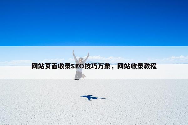 网站页面收录SEO技巧万象，网站收录教程