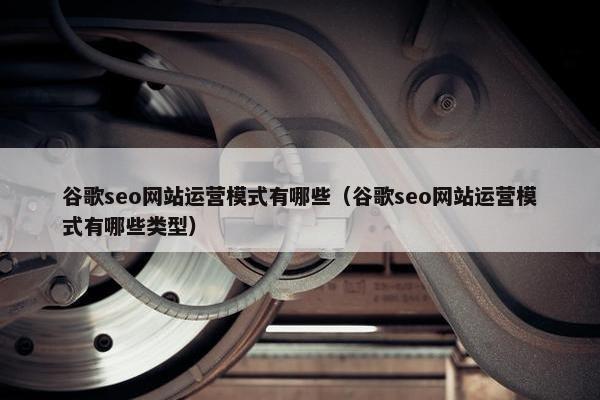 谷歌seo网站运营模式有哪些（谷歌seo网站运营模式有哪些类型）