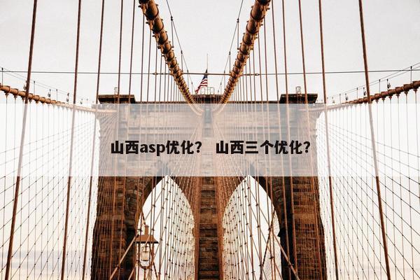 山西asp优化？ 山西三个优化？
