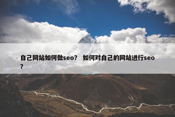 自己网站如何做seo？ 如何对自己的网站进行seo？