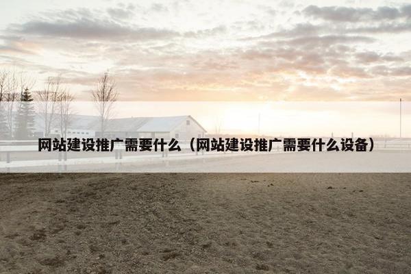 网站建设推广需要什么（网站建设推广需要什么设备）