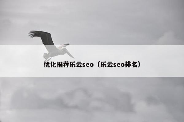 优化推荐乐云seo（乐云seo排名）