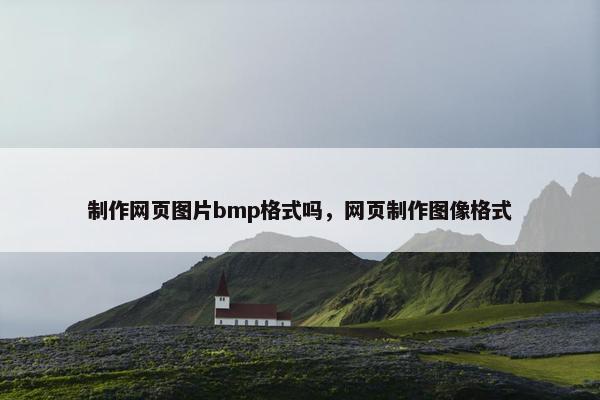 制作网页图片bmp格式吗，网页制作图像格式