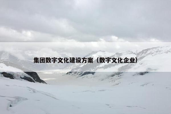 集团数字文化建设方案（数字文化企业）