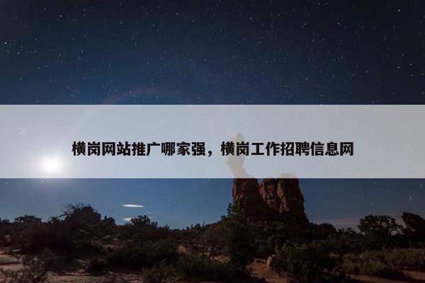 横岗网站推广哪家强，横岗工作招聘信息网