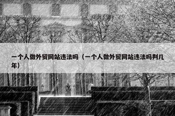 一个人做外贸网站违法吗(一个人做外贸网站违法吗判几年) 一个人做外贸网站违法吗(一个人做外贸网站违法吗判几年)