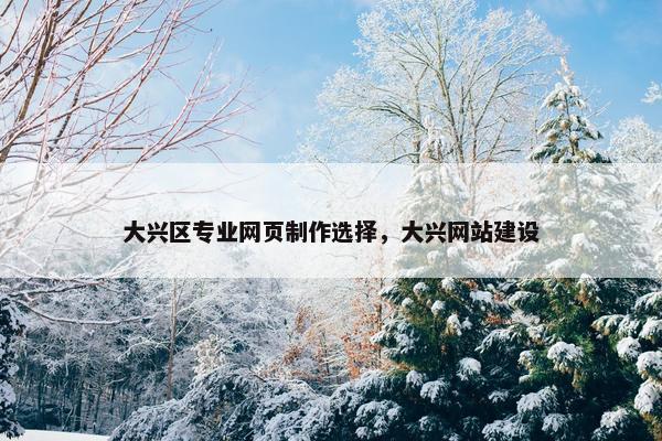 大兴区专业网页制作选择，大兴网站建设