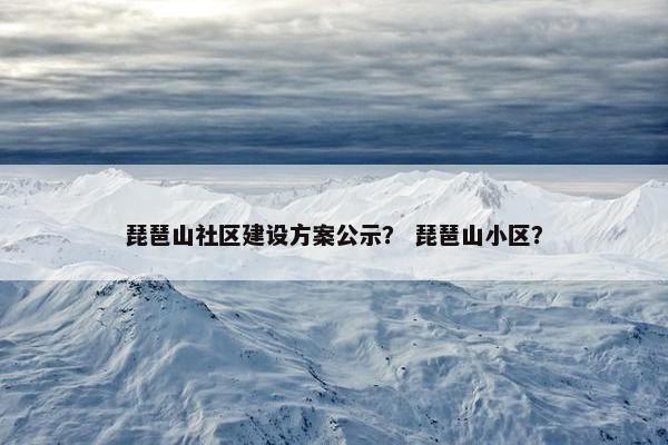 琵琶山社区建设方案公示？ 琵琶山小区？
