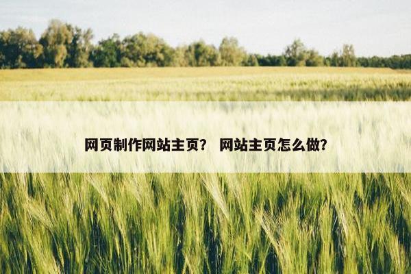 网页制作网站主页？ 网站主页怎么做？