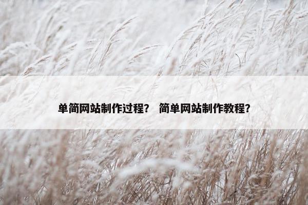 单简网站制作过程? 简单网站制作教程? 单简网站制作过程? 简单网站制作教程?