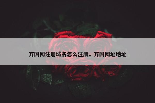 万国网注册域名怎么注册，万国网址地址