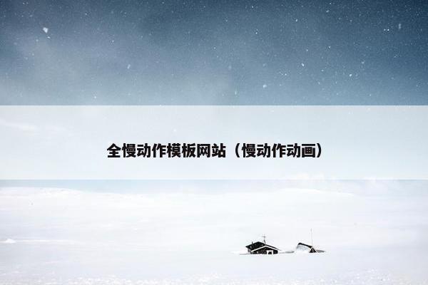 全慢动作模板网站（慢动作动画）