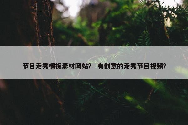 节目走秀模板素材网站？ 有创意的走秀节目视频？