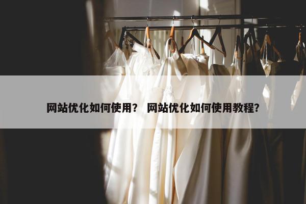 网站优化如何使用？ 网站优化如何使用教程？