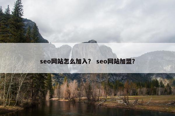 seo网站怎么加入？ seo网站加盟？