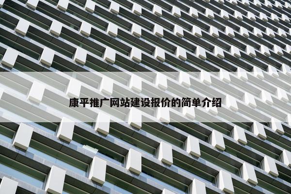 康平推广网站建设报价的简单介绍
