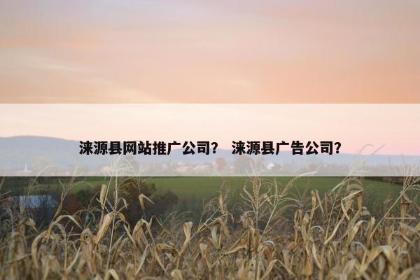 涞源县网站推广公司？ 涞源县广告公司？