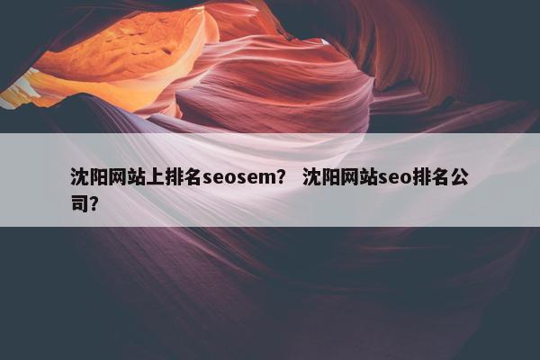 沈阳网站上排名seosem？ 沈阳网站seo排名公司？