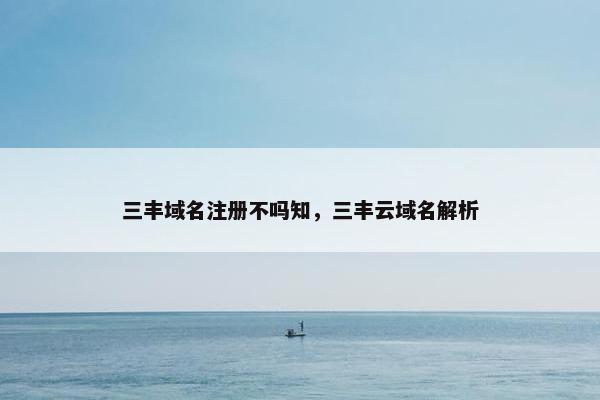 三丰域名注册不吗知，三丰云域名解析