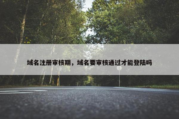 域名注册审核期，域名要审核通过才能登陆吗