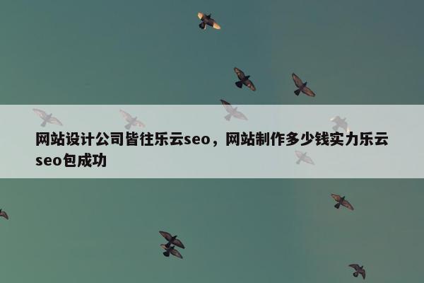 网站设计公司皆往乐云seo，网站制作多少钱实力乐云seo包成功