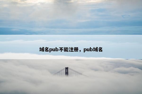 域名pub不能注册，pub域名
