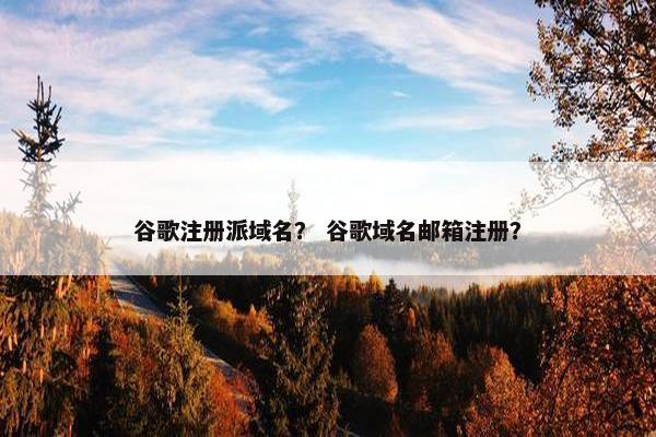 谷歌注册派域名？ 谷歌域名邮箱注册？