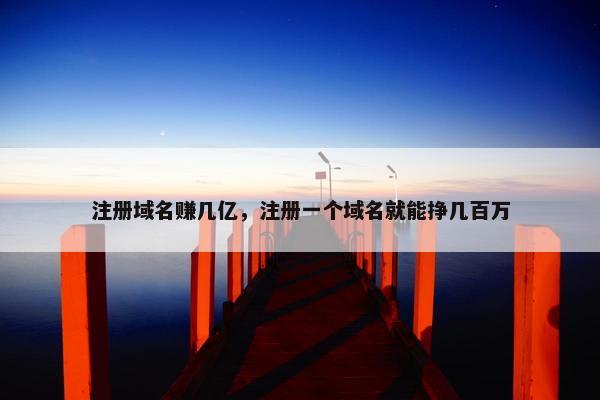 注册域名赚几亿，注册一个域名就能挣几百万