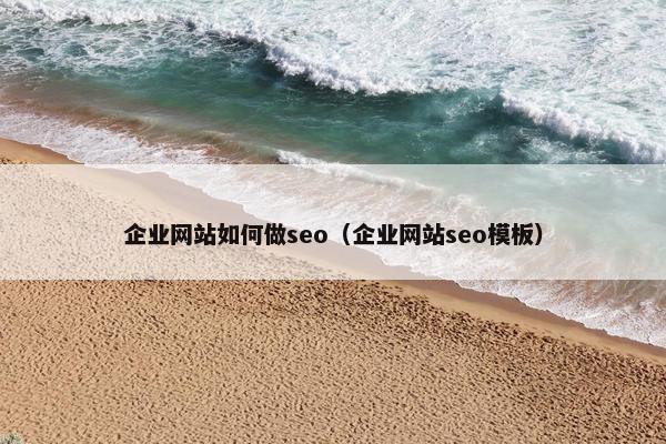 企业网站如何做seo（企业网站seo模板）
