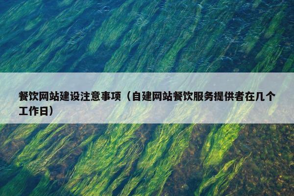 餐饮网站建设注意事项（自建网站餐饮服务提供者在几个工作日）