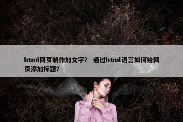 html网页制作加文字？ 通过html语言如何给网页添加标题？